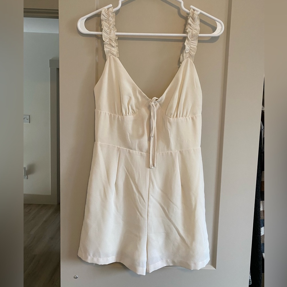 Cream Sleeveless Romper